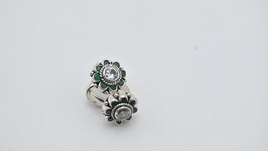 Sterling Silver Floral Toe Rings