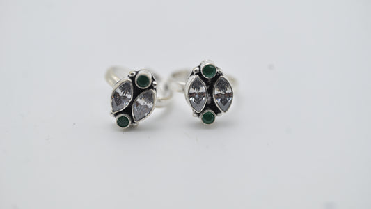 Sterling Silver Dual Leaf Toe Rings