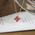 Red Clover Pendant Necklace