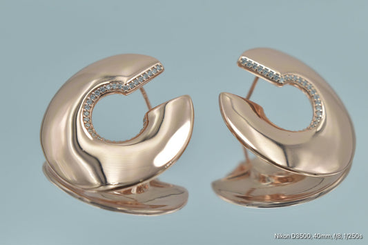 Rose Gold Contemporary Hoops