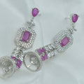 Pink Stone Drop Earrings