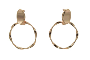 Rose Gold Plated Twisted Hoop Earrings - Miora