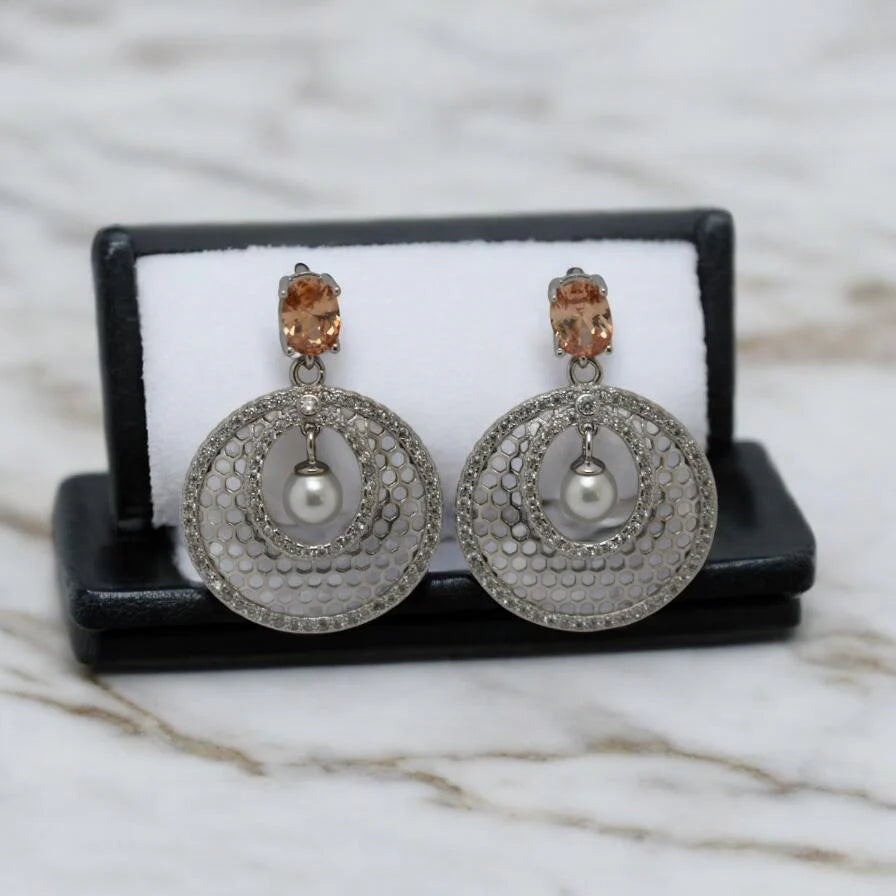 Honeycomb Circle Earrings