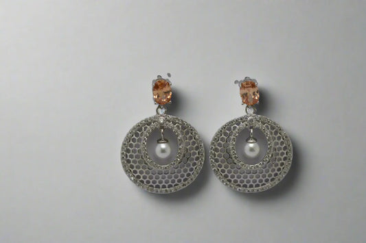 Honeycomb Circle Earrings