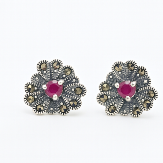 Vintage Floral Stud Earrings