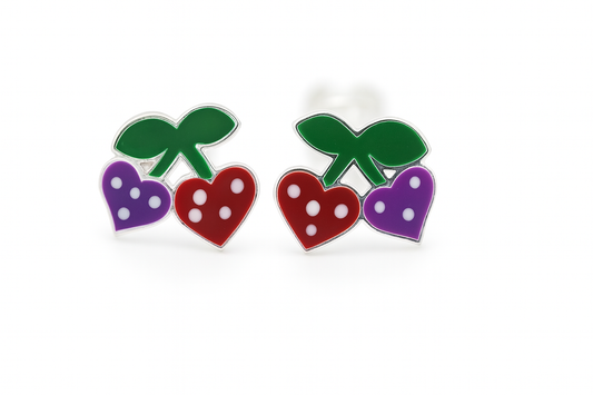 Kids Teenagers Red Strawberries Stud Earrings