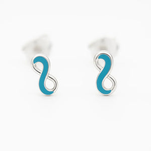 Blue Infinity Stud Earrings - Miora