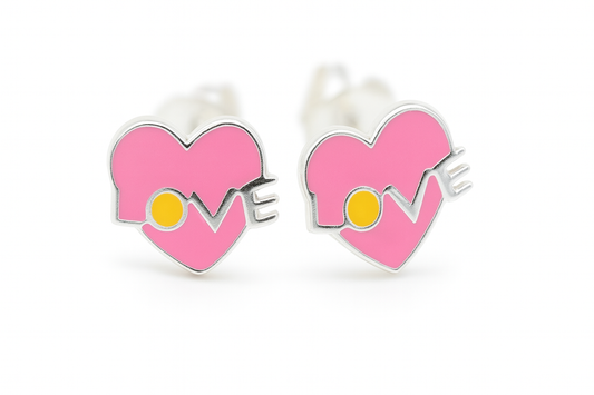 Kids Teenagers Heart with love Stud Earrings