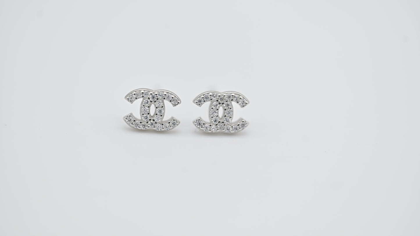 Kids Teenagers Channel inspired Zirconia Stud Earrings