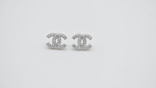 Kids Teenagers Channel inspired Zirconia Stud Earrings