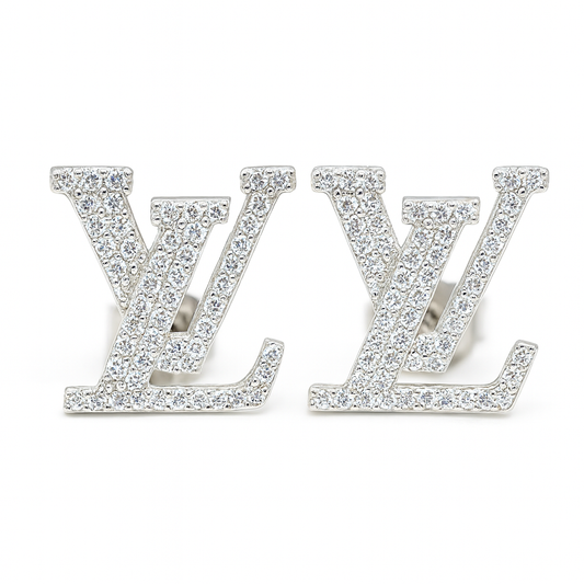 Kids Teenagers LV inspired Zirconia Stud Earrings