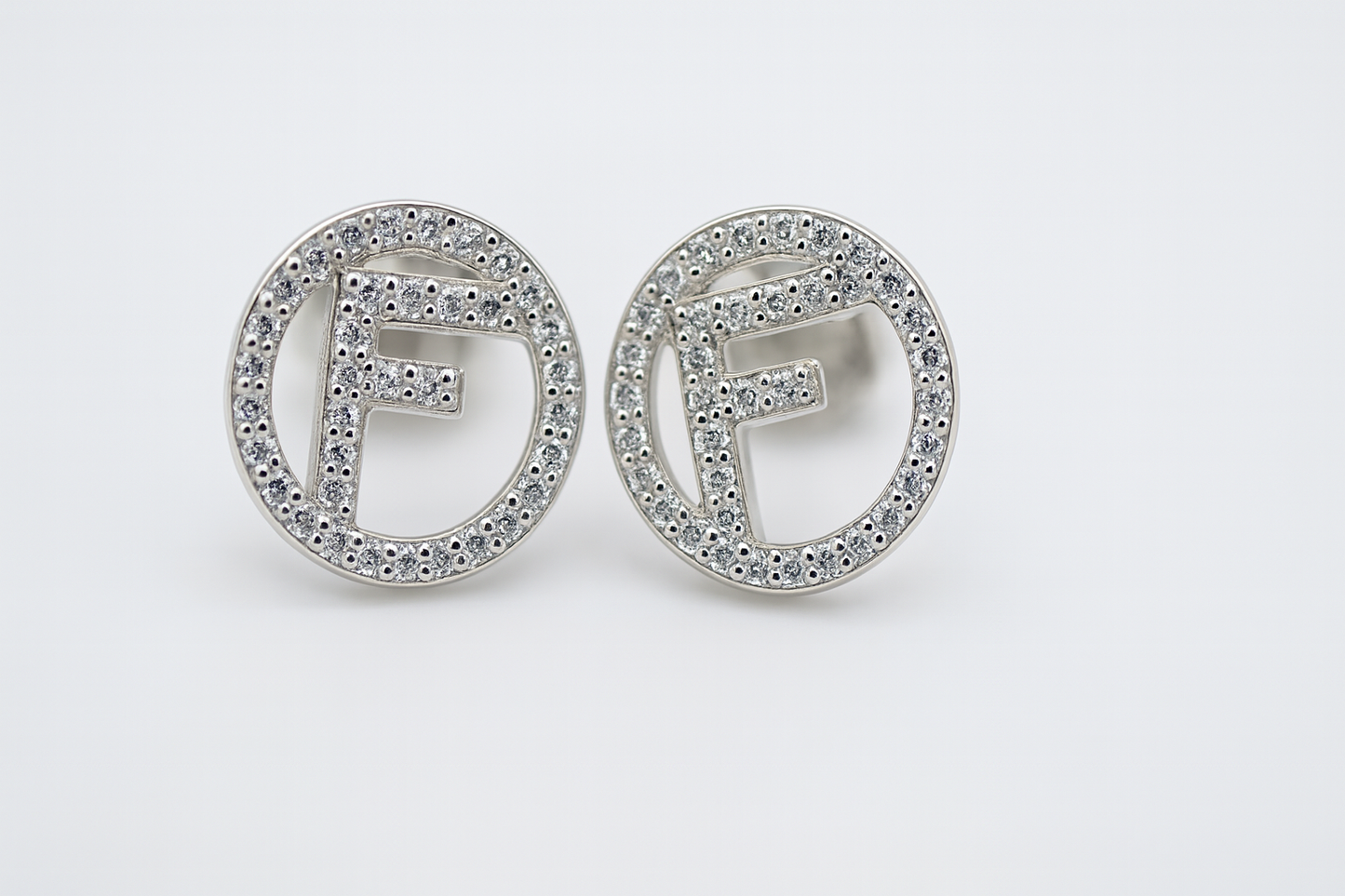 Kids Teenagers Fendi inspired Zirconia Stud Earrings