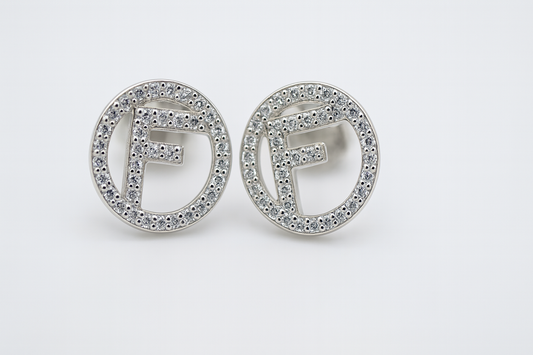 Kids Teenagers Fendi inspired Zirconia Stud Earrings