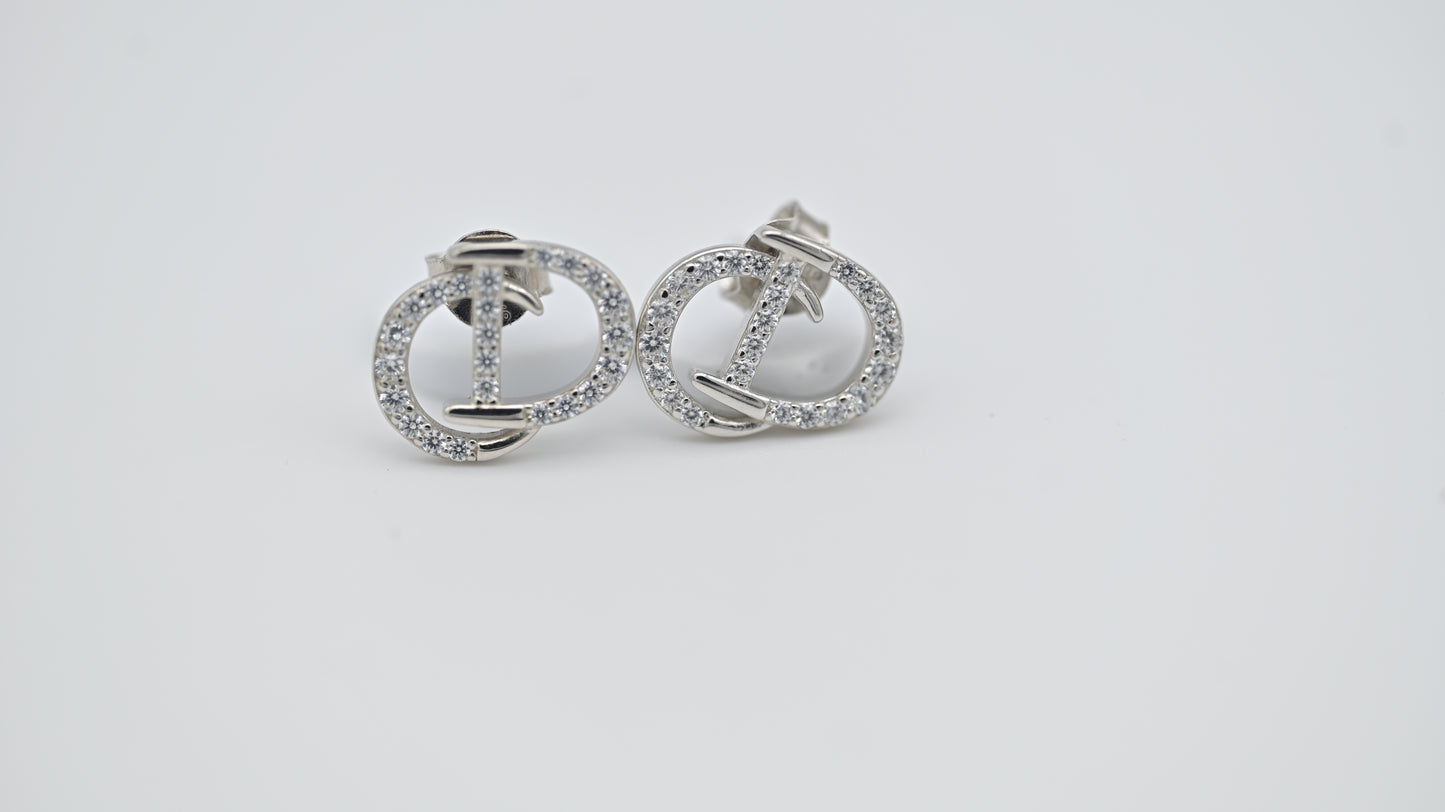 Kids Teenagers DIOR inspired Zirconia Stud Earrings