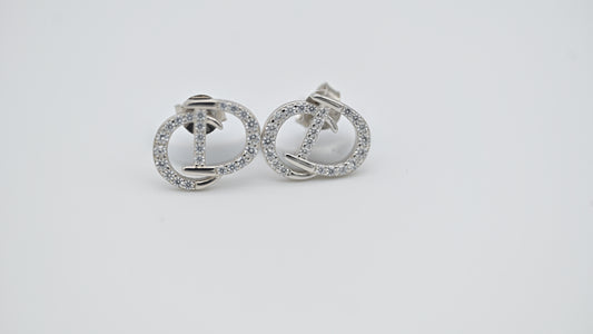 Kids Teenagers DIOR inspired Zirconia Stud Earrings