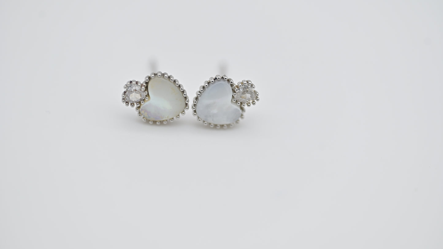 Kids Teenagers Heart with cz Earrings