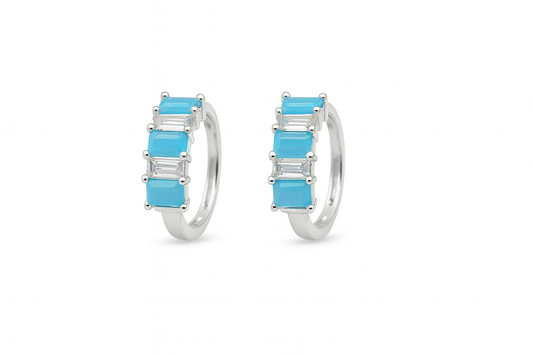 Kids Teenagers Blue Zircon Baali Earrings