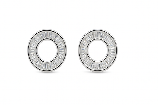 Kids Teenagers Circle with CZ Earrings