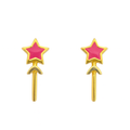Pink Star Wand Stud Earrings