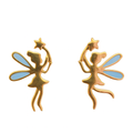 Blue Enamel Fairy Star Stud Earrings