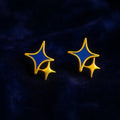 Midnight Blue Star Enamel Stud Earrings - Miora