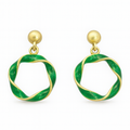 Emerald Twist Drop Earrings