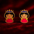 Little Princess Enamel Stud Earrings | Gold Finish - Miora