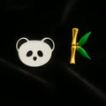 Panda & Bamboo Mismatched Stud Earrings - Miora