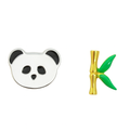 Panda & Bamboo Mismatched Stud Earrings