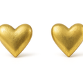 Heart Stud Earrings | Gold Polish