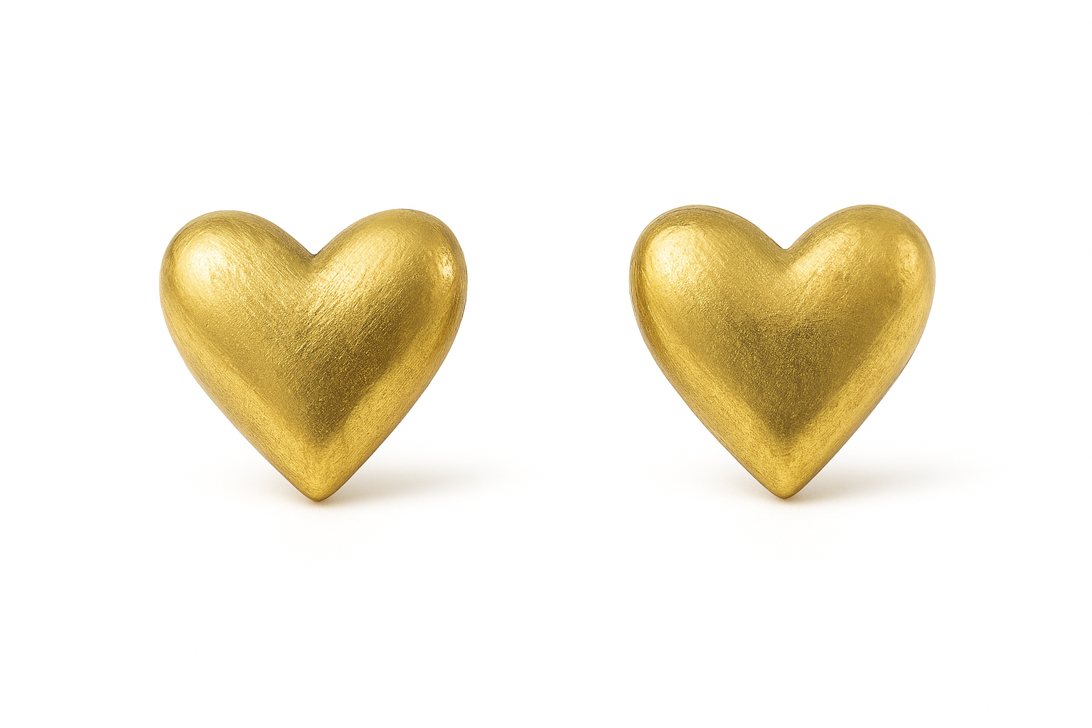 Heart Stud Earrings | Gold Polish