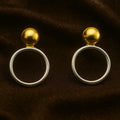 Dual Tone Circle Stud Earrings | Gold & Silver Finish - Miora