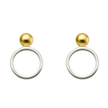 Dual Tone Circle Stud Earrings | Gold & Silver Finish