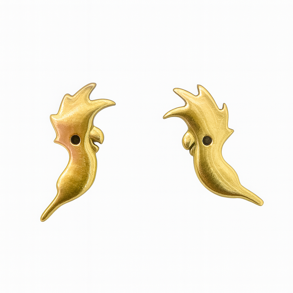 Golden Cockatoo Stud Earrings | Tropical Bird-Inspired Design