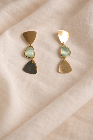 Textured Layer Drop Earrings - Miora