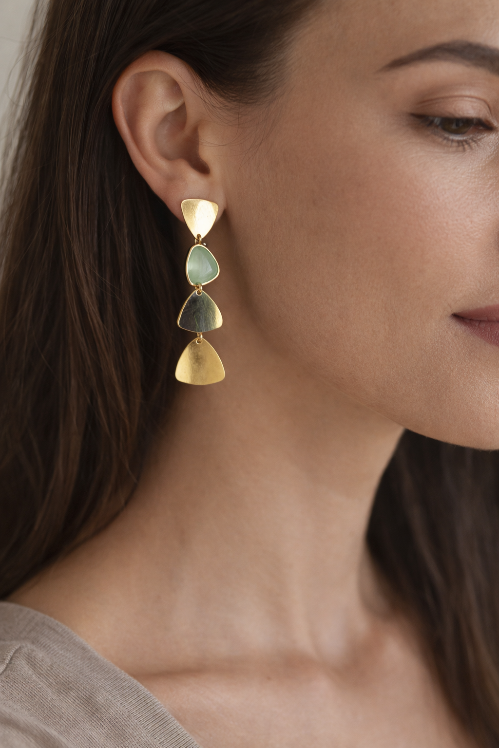 Textured Layer Drop Earrings - Miora