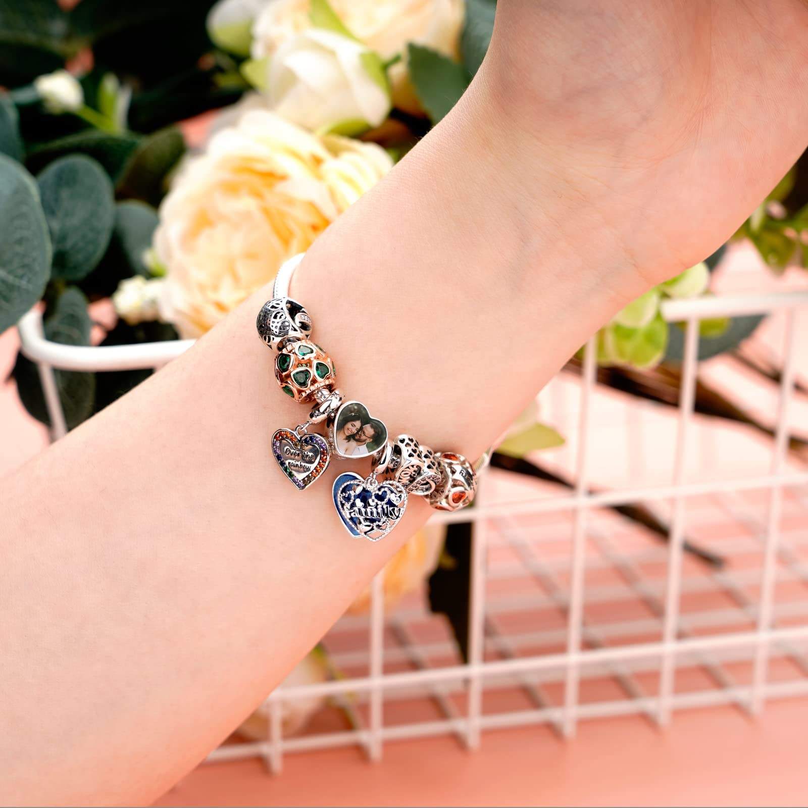 Crown Heart Photo Charm