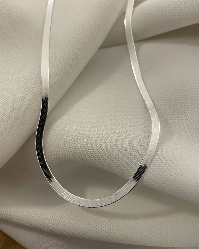 Sleek Flat Snake Chain Necklace