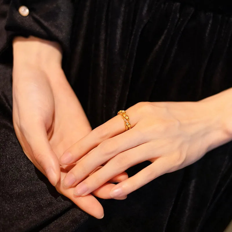 Opal Crown Ring Set | Gold Plated