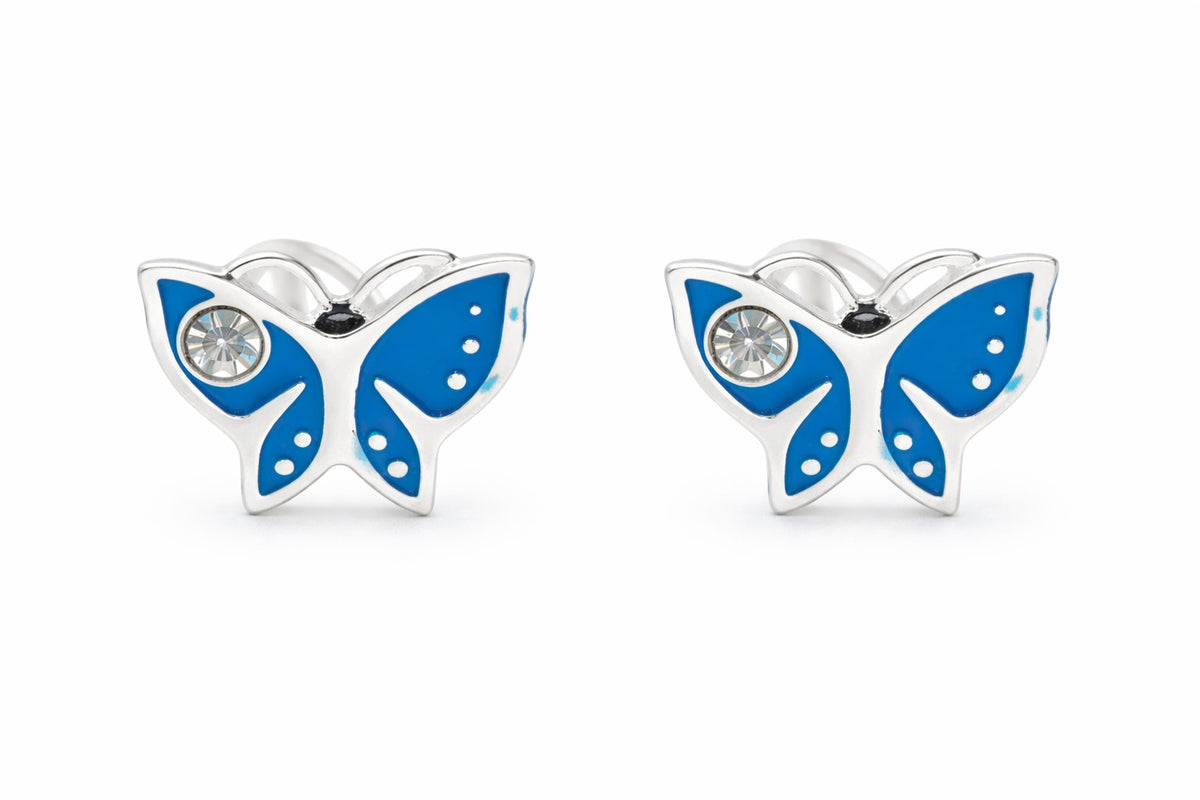 Blue-Butterfly Zirconia Studs