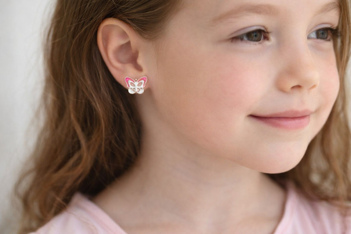 White Butterfly Studs