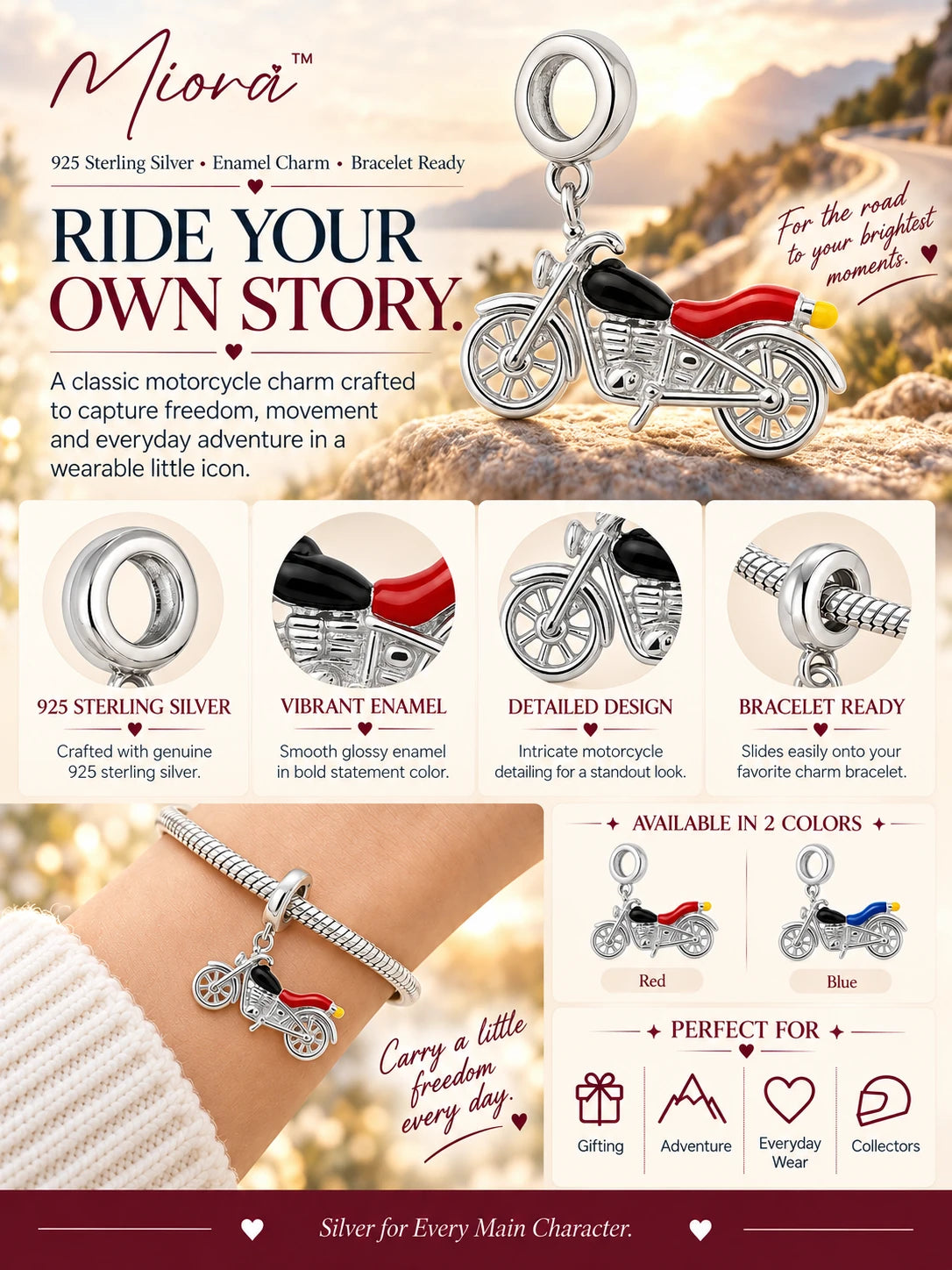 Motorcycle Charm A+ content