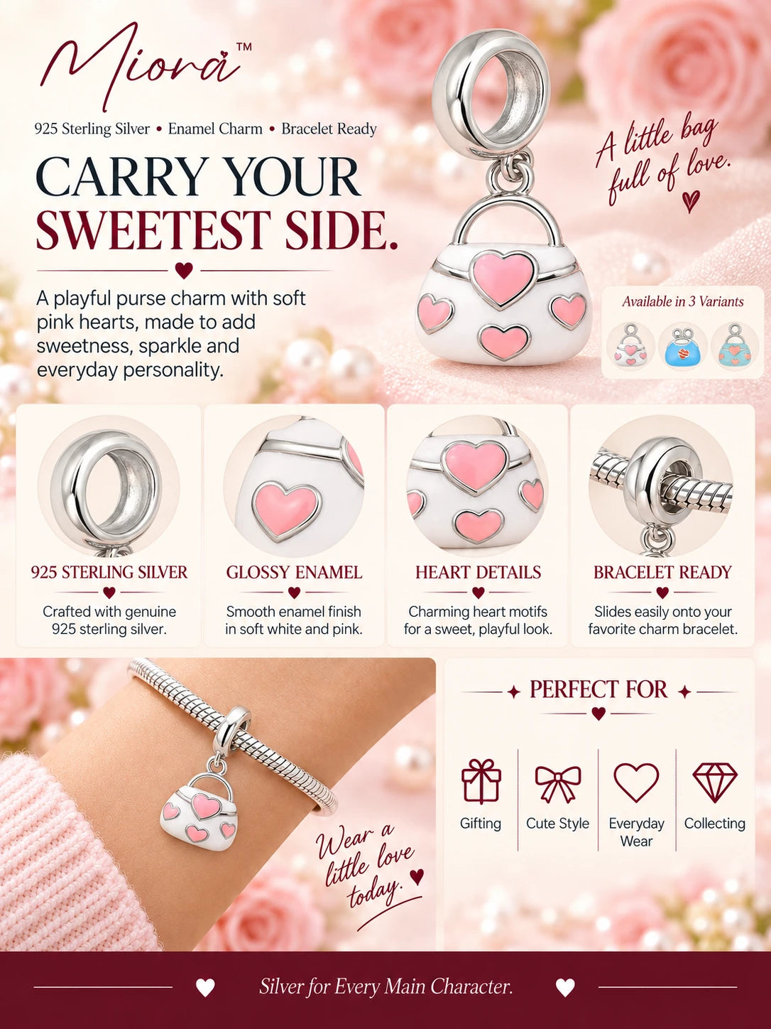 Sweetheart Handbag Charm A+ content