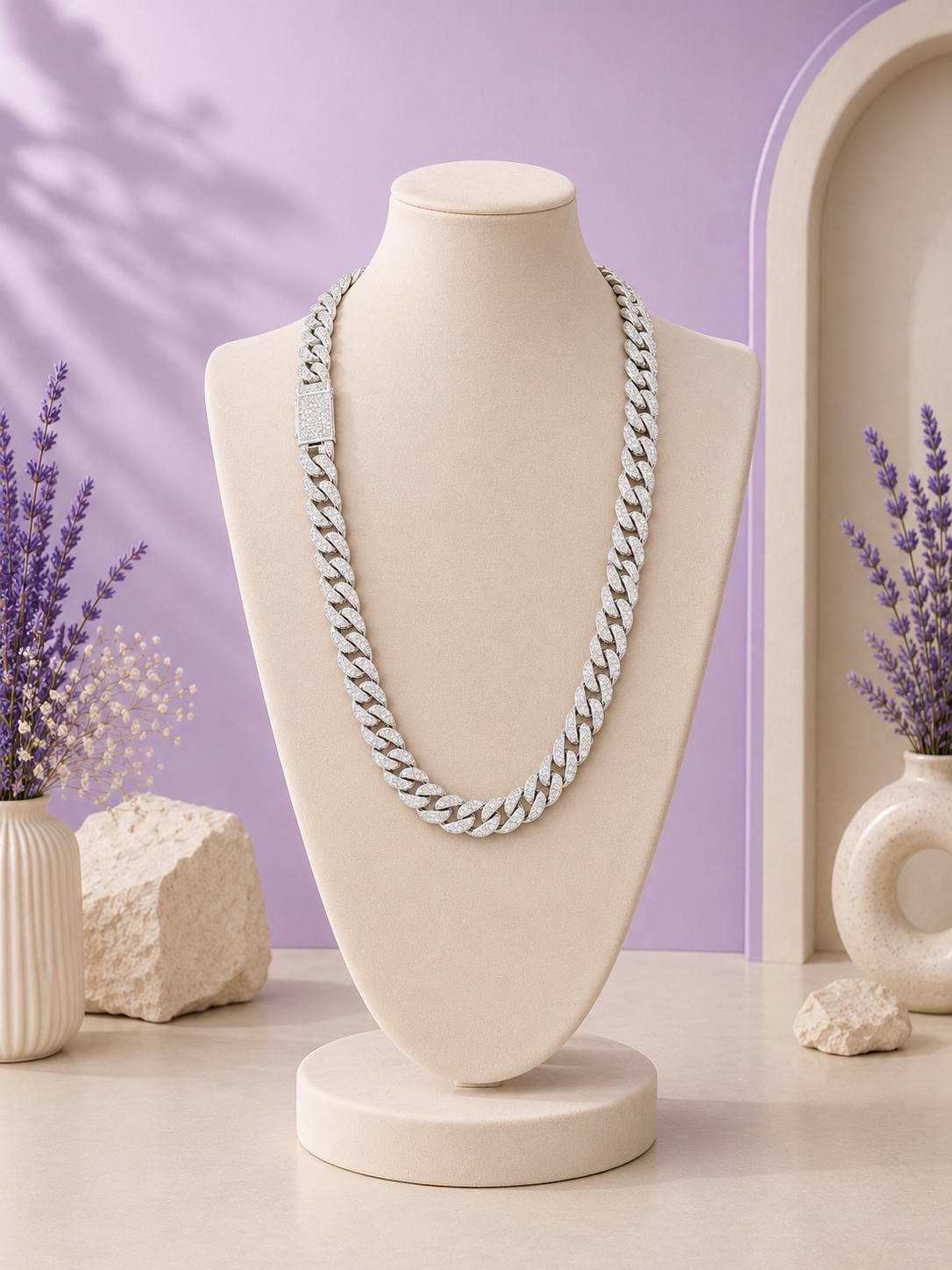 Iced-Out Cuban Link Chain Necklace
