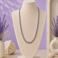 Oxidized Tribal Pattern Chain Necklace | Sterling Silver
