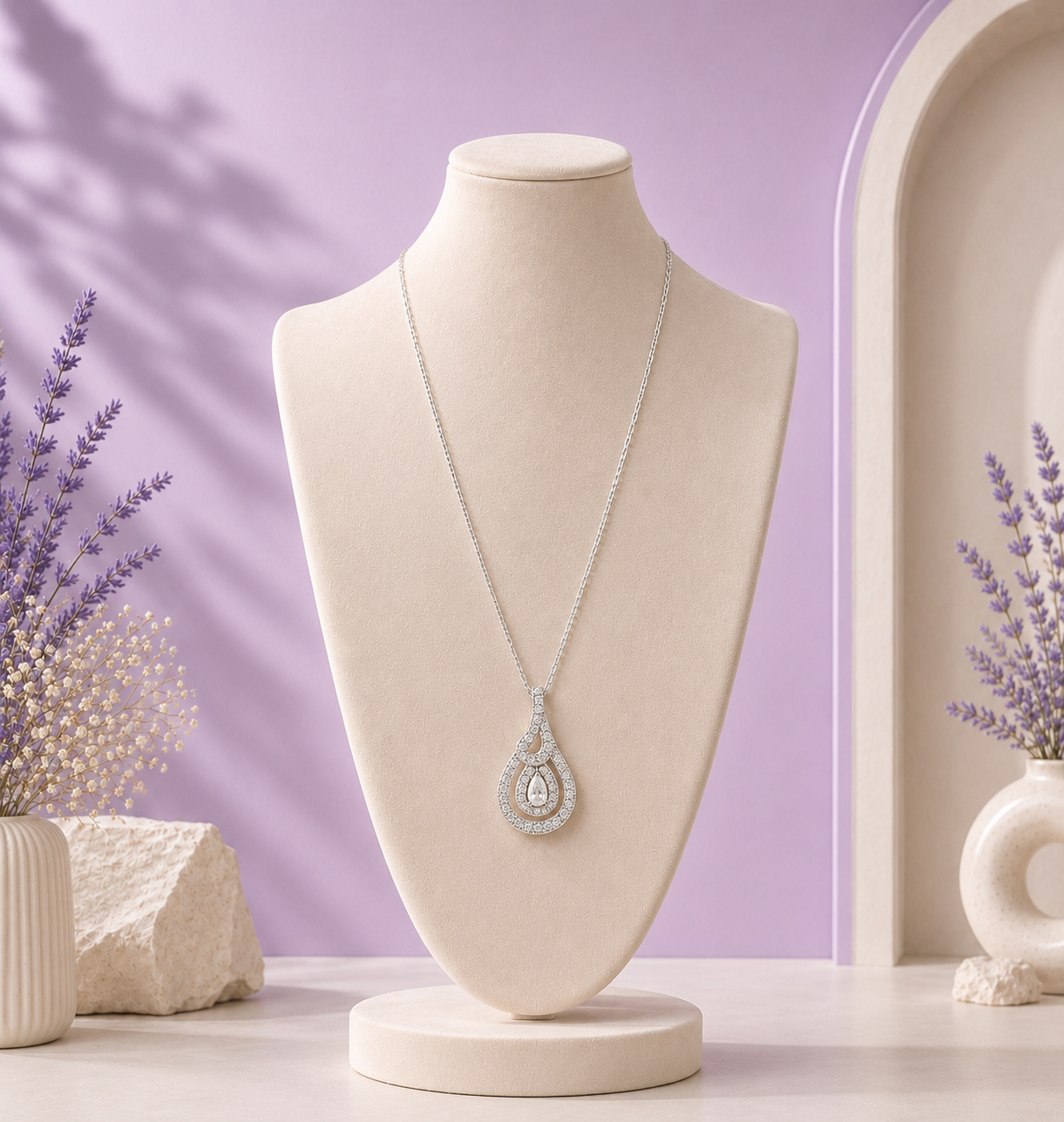 Teardrop Halo Necklace