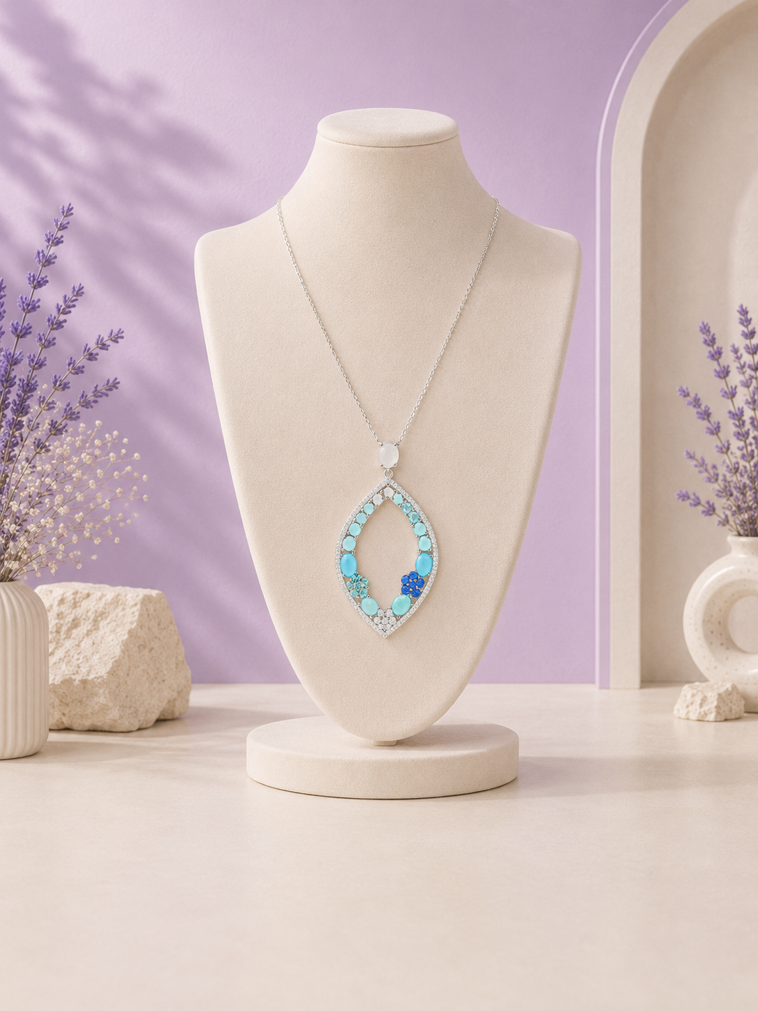 Sky Blue Gemstone Necklace