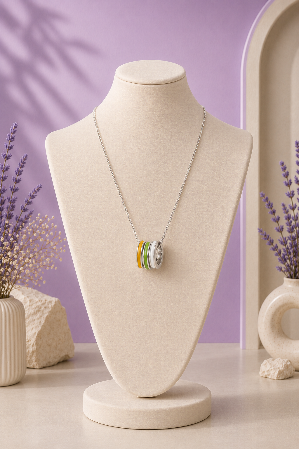 Triple Ring Pendant Necklace