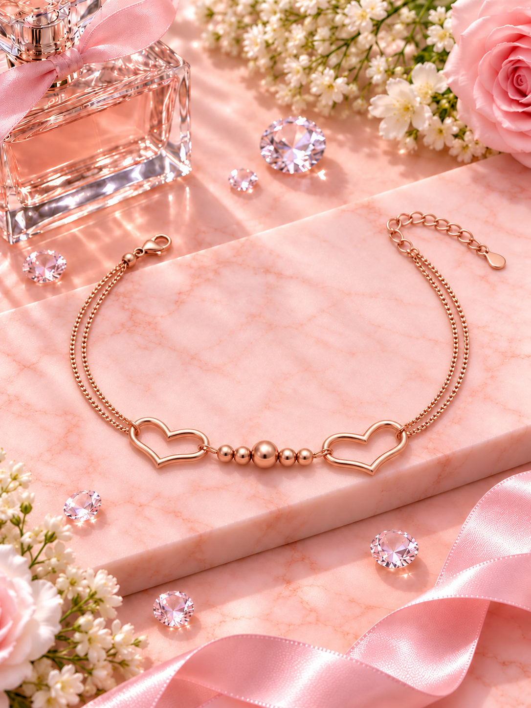 Double Heart Anklet