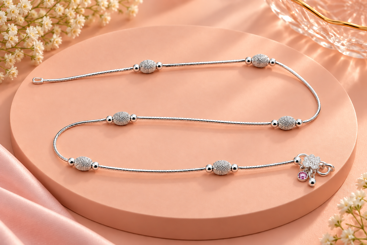 Textured Bead Anklet